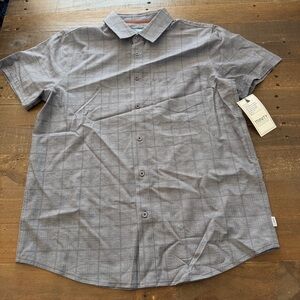 Trinity Supply Gray Checkered Casual Button Down Shirt